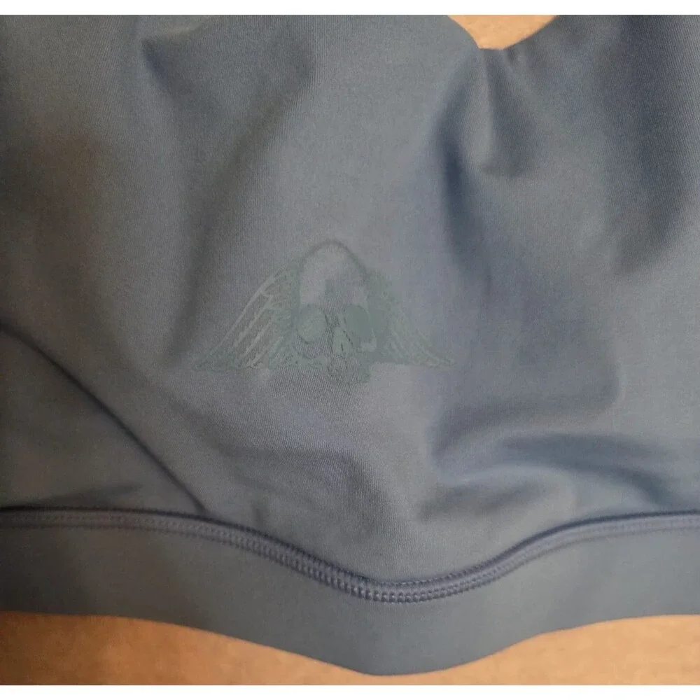 CIVIL REGIME No Tomorrow Women's Sz M Blue Sports Bra Shorts 2 Piece Set NWT